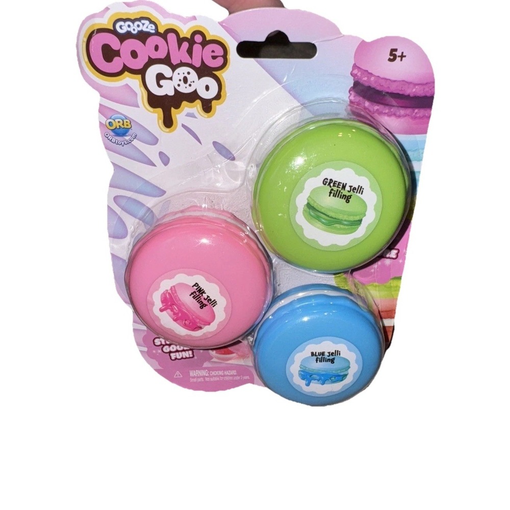 New ORB Gooze Cookie Goo Super Stretchy Sticky Gooey Fun Jelly Slime‎ 3 Piece